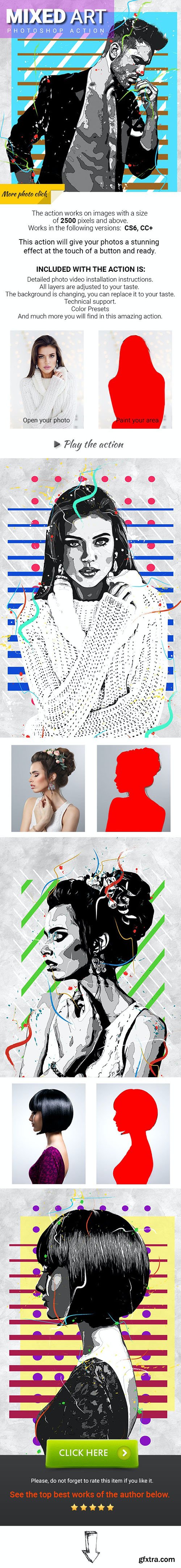 GraphicRiver - Mixed Art Photoshop Action 32823348