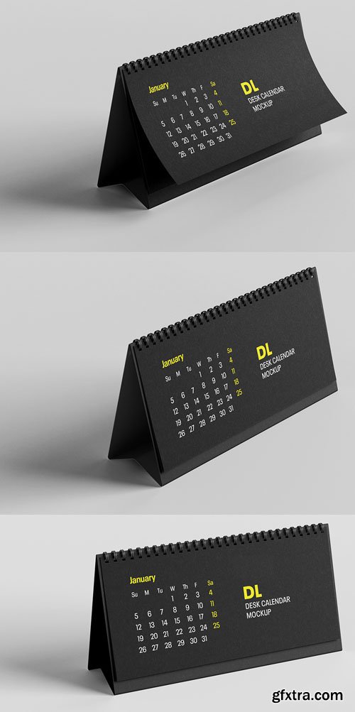 Desktop Calendar PSD Mockup Template in DL Format