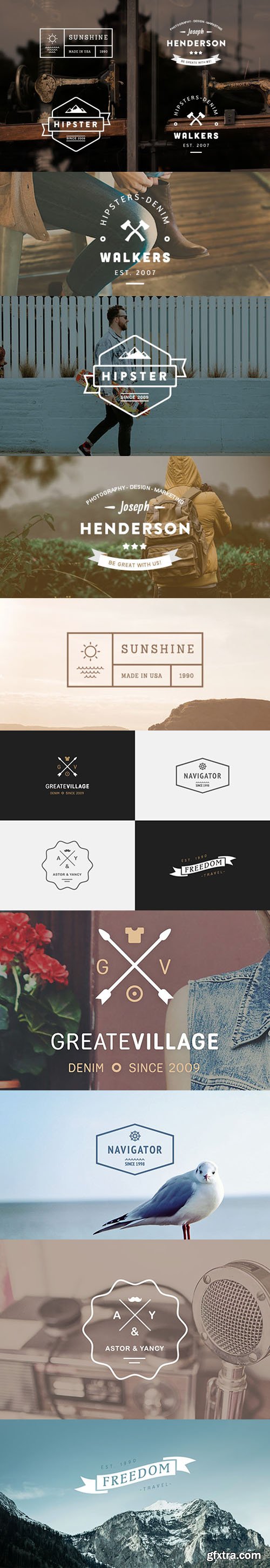 Vintage Logo Kit PSD Templates