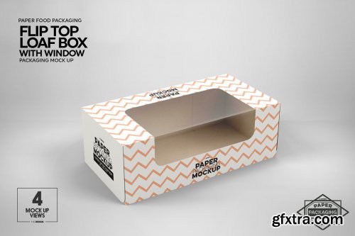 CreativeMarket - Flip Top Loaf Box Packaging Mockup 5357944