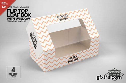 CreativeMarket - Flip Top Loaf Box Packaging Mockup 5357944