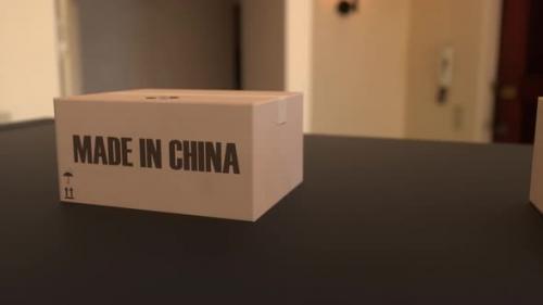 Videohive - Boxes with MADE IN CHINA Text on Conveyor - 33547176 - 33547176