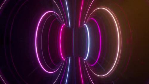 Videohive - Abstract Futuristic Neon Background with Rotating Glowing Lines Speed of Light Ultraviolet Rays - 33547286 - 33547286