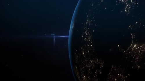 Videohive - 4K Realistic Earth With Sun In Deep Space - 33547465 - 33547465