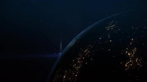 Videohive - 4K Earth In Deep Space With Sun - 33547467 - 33547467