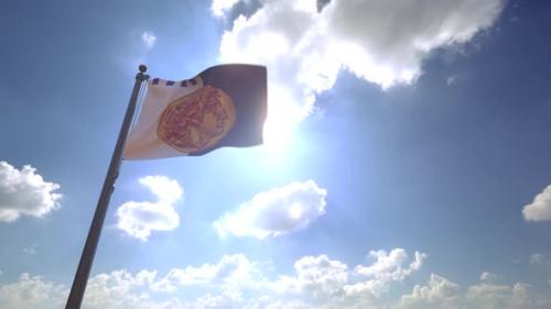 Videohive - Thessaloniki City Flag (Greece) on a Flagpole V4 - 4K - 33548254 - 33548254