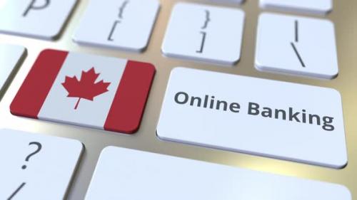Videohive - Online Banking Text and Flag of Canada on the Keyboard - 33549456 - 33549456