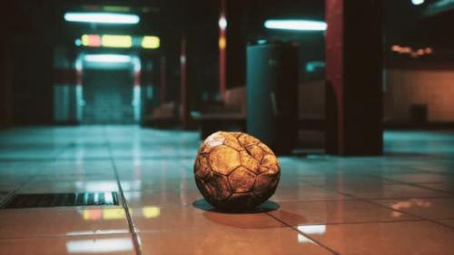 Videohive - Old Soccer Ball in Empty Subway - 33521516 - 33521516