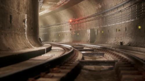 Videohive - Dark Old Abandoned Metro Subway Tunnel - 33521535 - 33521535