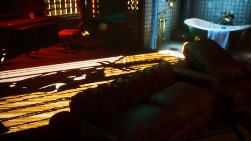 Videohive - Sci Fi Futuristic Interior with Neon Lights - 33521546 - 33521546