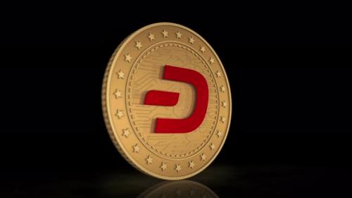 Videohive - Dash DeFi cryptocurrency golden coin 3d - 33521895 - 33521895