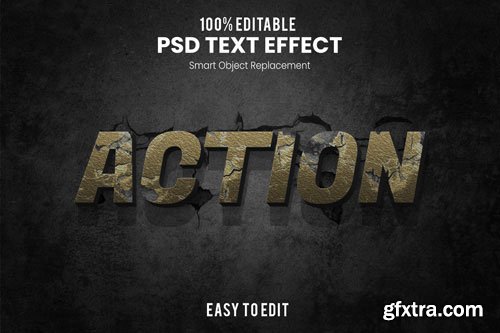 Action text effect Premium Psd