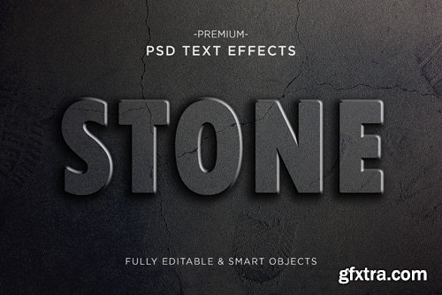 Crack stone text effect cracked text style premium psd