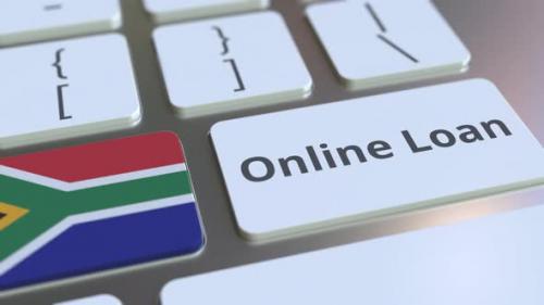 Videohive - Online Loan Text and Flag of South Africa on the Keyboard - 33522168 - 33522168