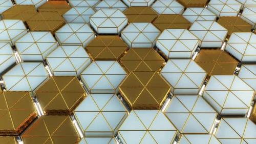 Videohive - Light And Gold Hexagon Background - 33527004 - 33527004