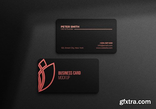 Rose gold and gold effect business card mockup Premium Psd