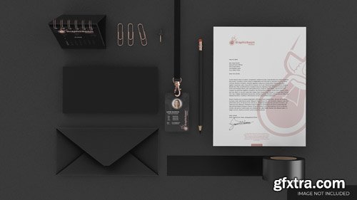 Stationery set mockup with business card and other office elements Premium Psd