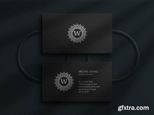 Business card mockup with shadow overlay design Premium Psd