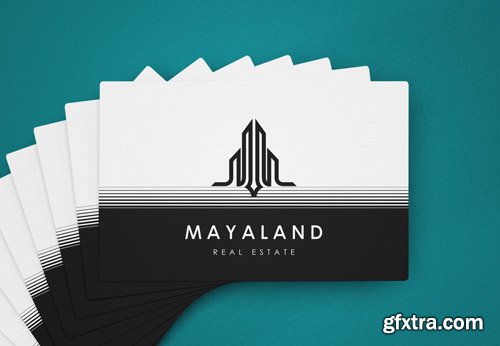 Pile of business card mockup design top view Premium Psd