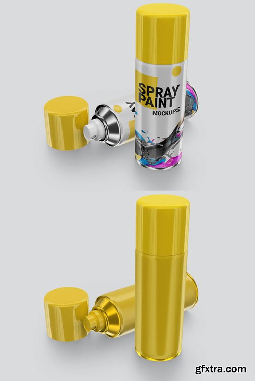 Spray Paint Can PSD Mockup Template