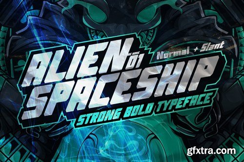 AN Alien Spaceship - Strong Bold Font