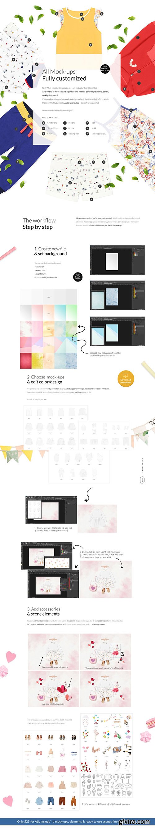 CreativeMarket - Baby Lookbook Mockup Creator Bundle 6411510