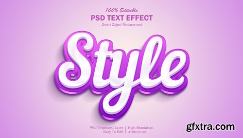 Stylish and colorful psd editable 3d text effect Premium Psd