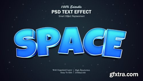 Space movie style psd editable text effect Premium Psd