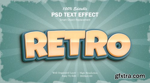 Retro style editable psd text effect Premium Psd