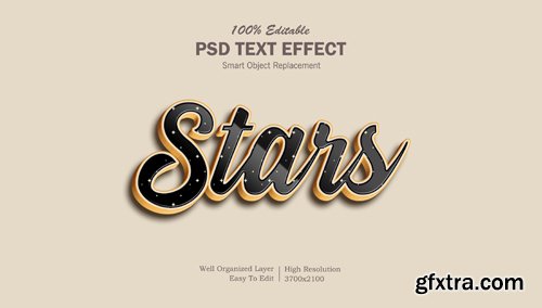 Stars stylish psd text effect editable Premium Psd