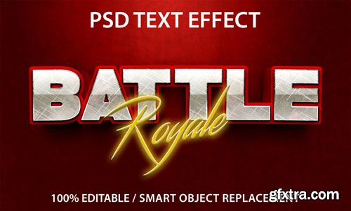 Editable text effect battle royale premium Premium Psd