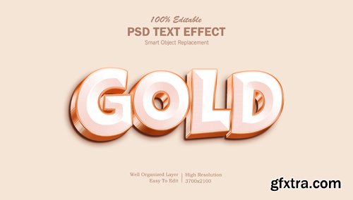 3d gold editable photoshop text effect Premium Psd