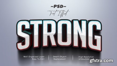 Strong 3d psd editable text effect Premium Psd