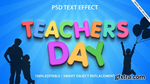 Editable text effect teachers day premium Premium Psd