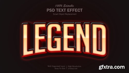 Legend cinematic style psd editable text effect Premium Psd