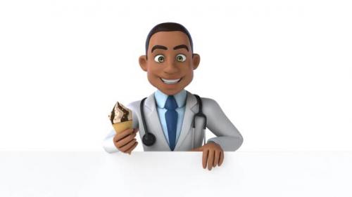 Videohive - Fun 3D cartoon doctor with an Ice Cream - 33588023 - 33588023