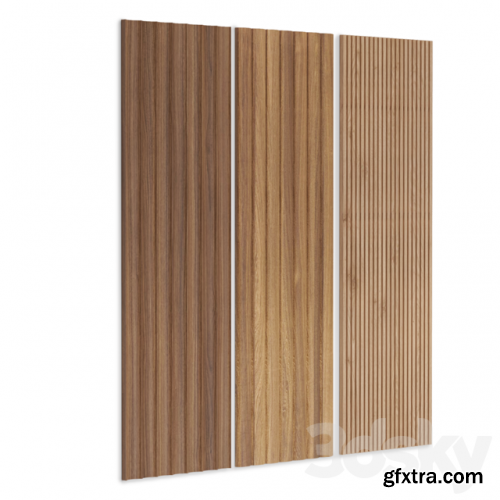 3d wooden panel wall set 3