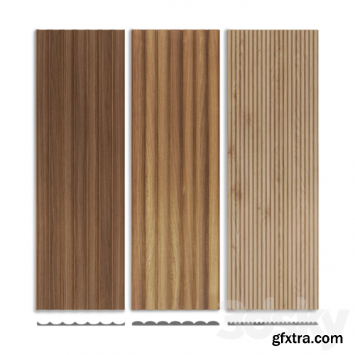 3d wooden panel wall set 3