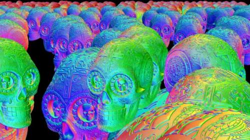 Videohive - Carving rainbow skulls - 33598053 - 33598053