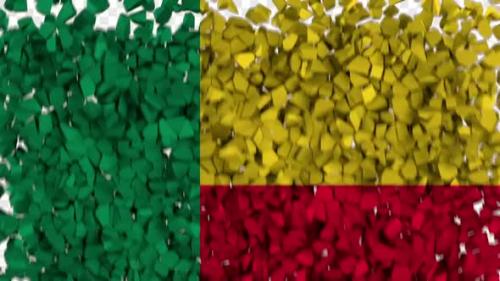 Videohive - Benin Flag Breaking Rocks Transition - 33599678 - 33599678