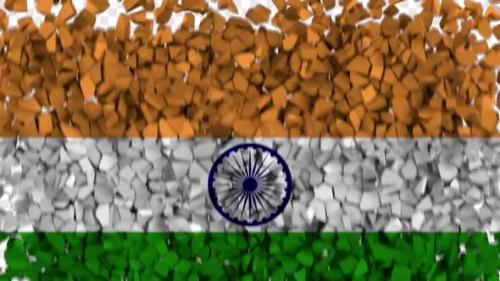 Videohive - India Flag Breaking Rocks Transition - 33604571 - 33604571