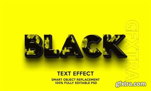 Black text effect template Premium Psd