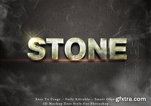 3d stone text style effect Premium Psd