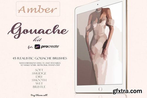 CreativeMarket - Amber Gouache Kit for Procreate 5258338