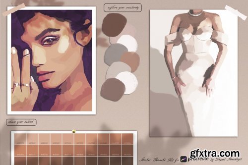 CreativeMarket - Amber Gouache Kit for Procreate 5258338