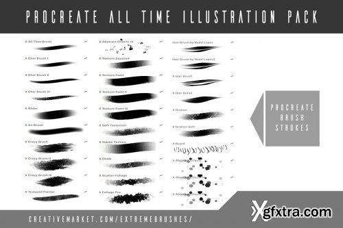 CreativeMarket - Procreate All-Time Illustration Pack 4477180