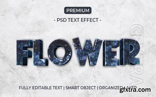 Purple flower text effect template Premium Psd