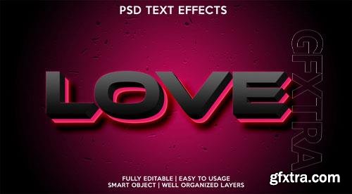 Love neon text effect Premium Psd