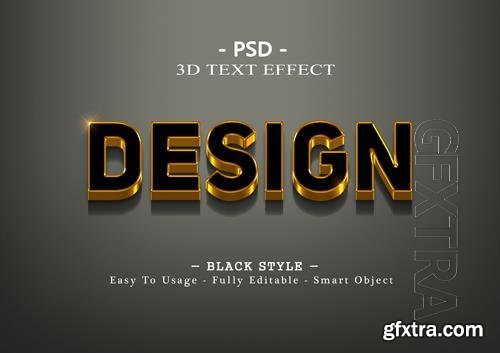 Desing 3d black text effect Premium Psd