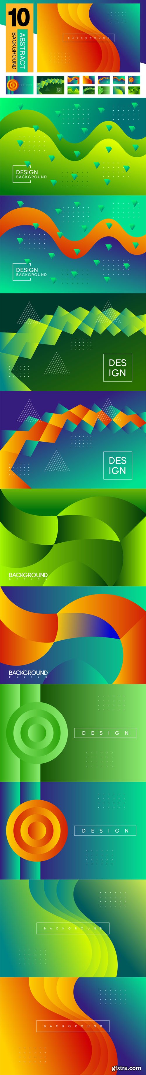 10 Abstract Backgrounds in Vector